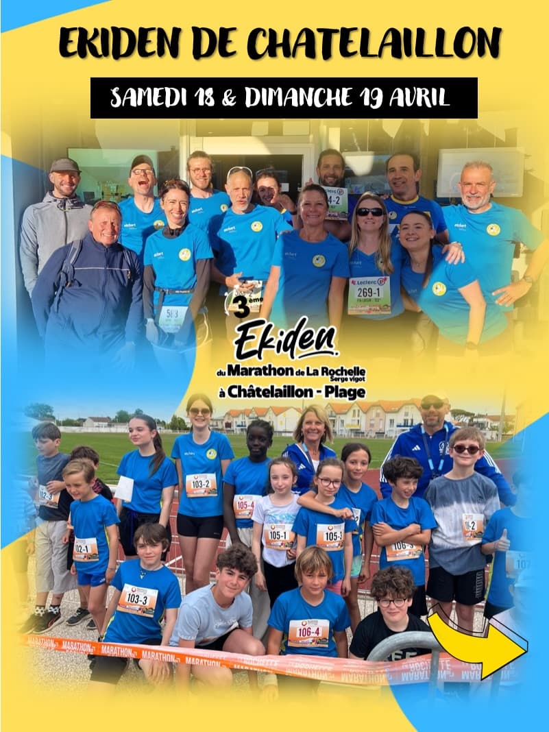 Affiche des résultats du CAC le week-end des 18 et 19 avril 2026 : Ekiden, semi-marathon Airbus et Foulée de Bègles